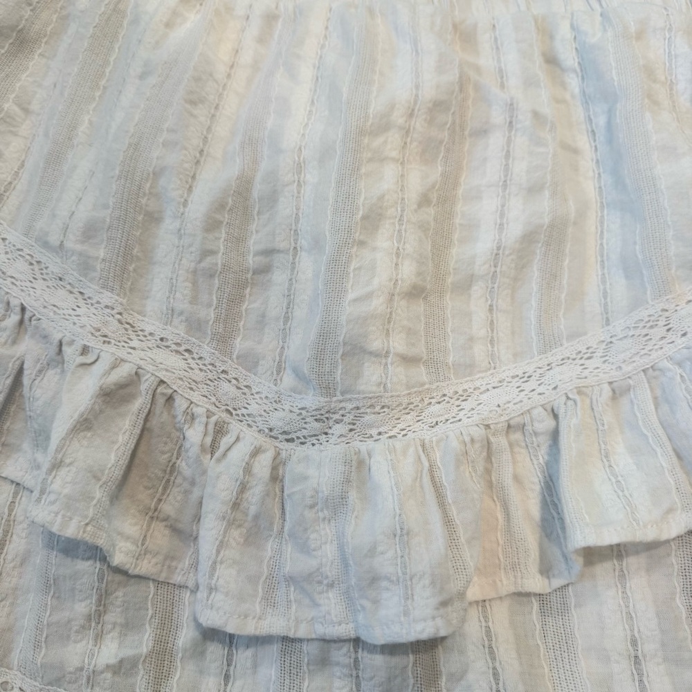 Time and Tru white cotton ruffled skirt flirty tiered size XL cottagecore K37 - Picture 2 of 8